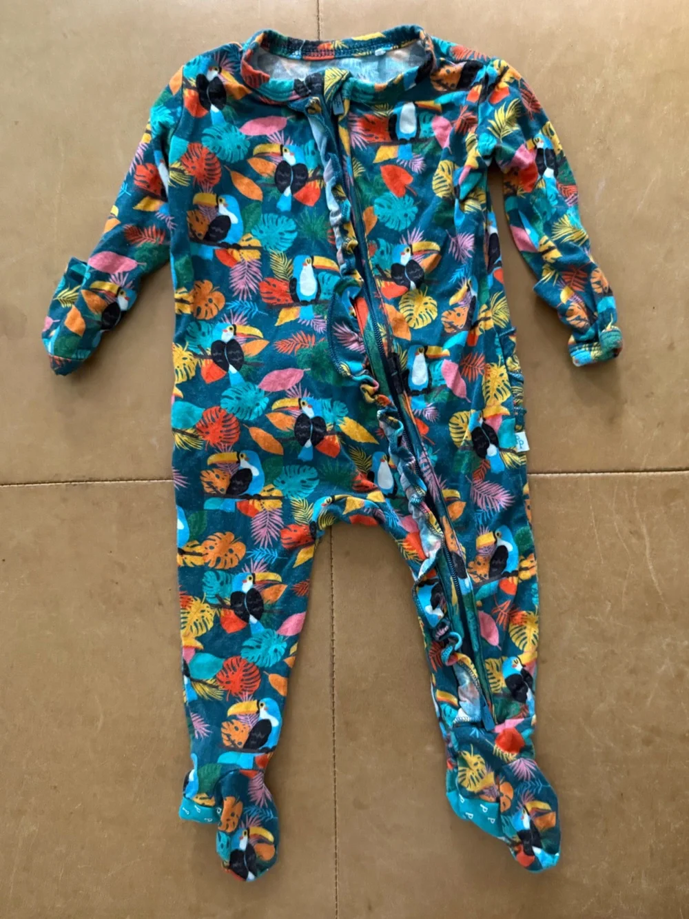 💜$20 FLASH SALE💜Posh Peanut Viscose Bamboo Rio Ruffle Footie Newborn